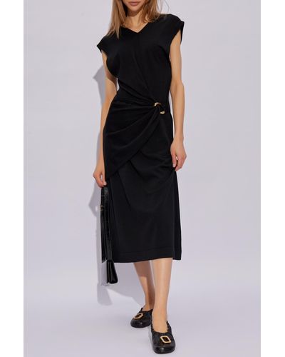 Jil Sander Dress With Application, - Black