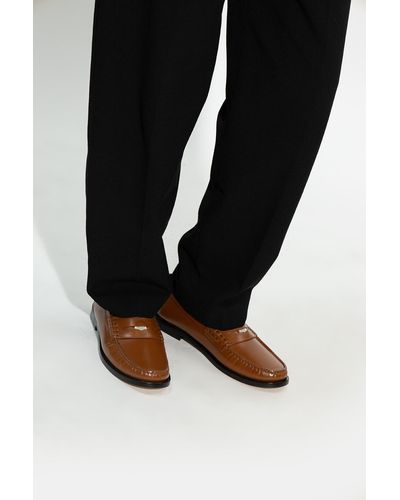 Burberry ‘Rupert’ Leather Loafers - Brown