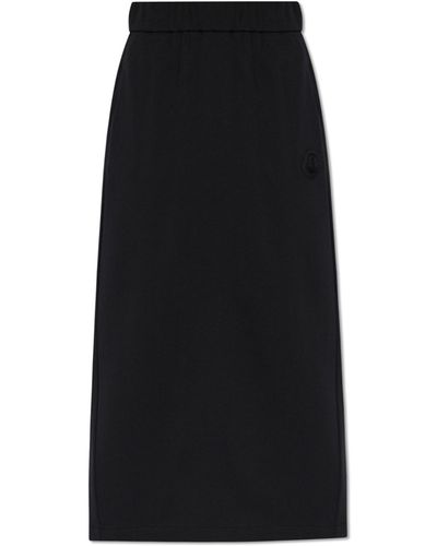 Moncler Skirt With Logo, - Black