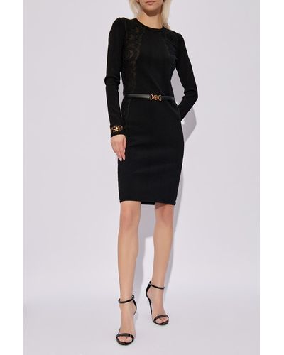 Versace Dress With Long Sleeves, - Black