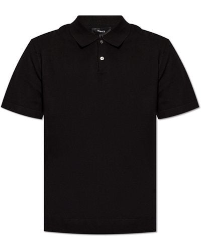 Theory Polo Shirt With Short Sleeves, - Black