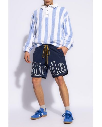 Rhude Shorts With Logo - Blue