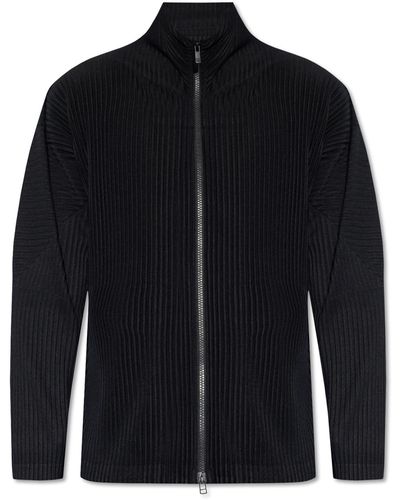 Homme Plissé Issey Miyake Pleated Sweatshirt, - Black