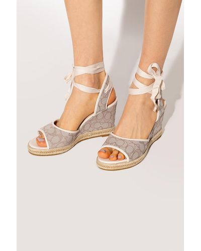 COACH 'page' Wedge Sandals - Natural