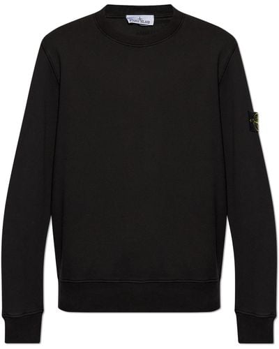 Stone Island Sweatshirt With Logo Patch, - Black