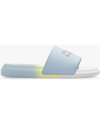 Alexander McQueen Slides With Logo - Blue