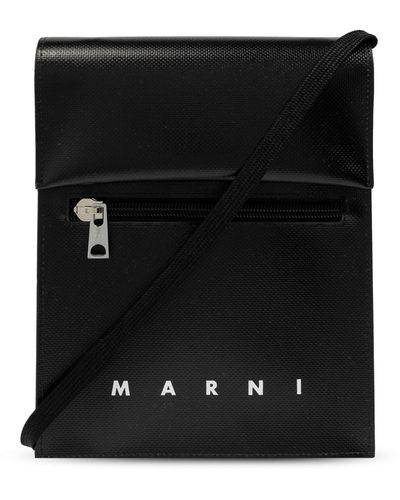 Marni Shoulder Bag With Logo, - Black