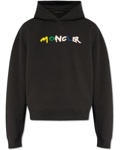 Moncler Sweatshirt With Logo, - Black