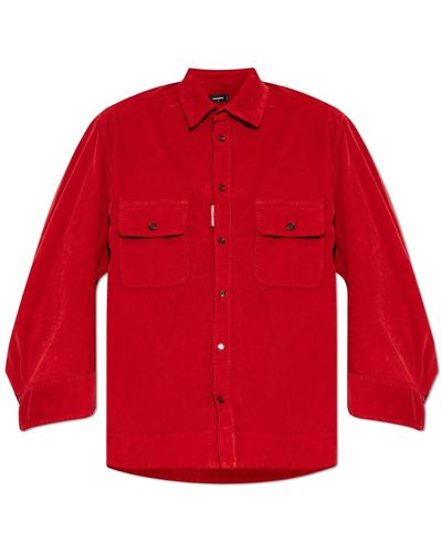 DSquared² Corduroy Shirt, - Red
