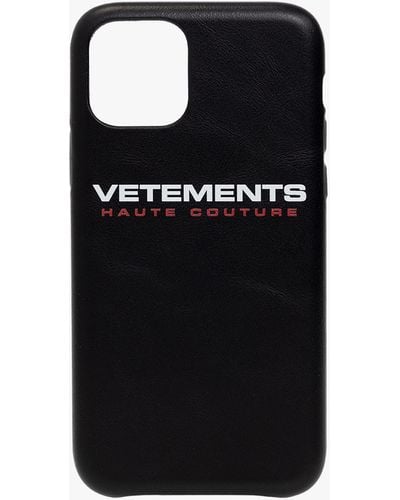 Vetements Branded Iphone 11 Pro Case, - Black