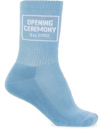 Opening Ceremony Socks With Logo, - Blue