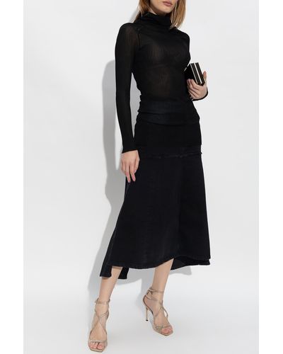 Victoria Beckham Mini Turtleneck Dress - Black