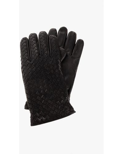 Bottega Veneta Leather Gloves, - Black