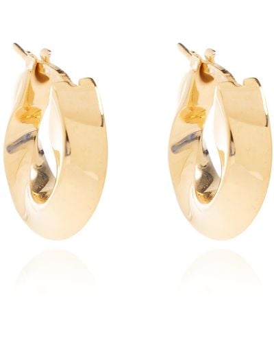 Bottega Veneta Hoop Earrings, - Metallic