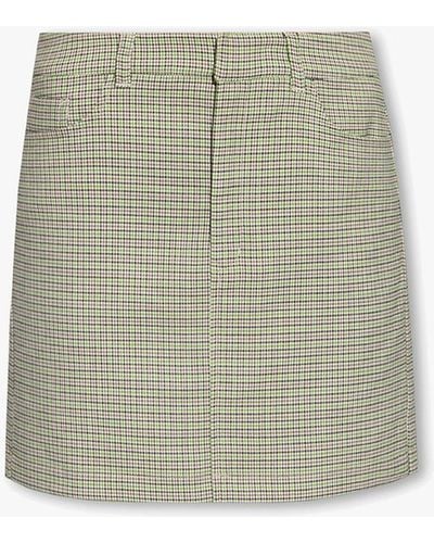Gestuz 'cinnagz' Houndstooth Mini Skirt, - Green