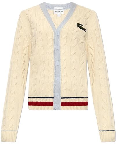 Lacoste Cardigan With Logo, ' - Natural
