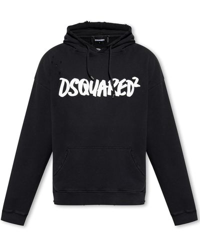 DSquared² Hoodie With Vintage Effect - Black