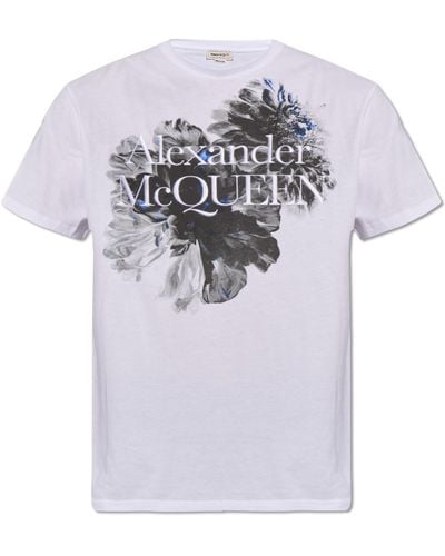 Alexander McQueen T-shirt With Logo, - Grey
