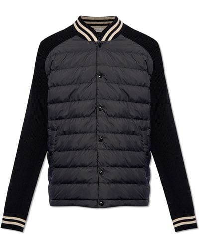 Moncler Cardigan With Down Front, - Blue