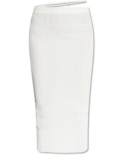 Jacquemus 'pralu' Ribbed Skirt, - White