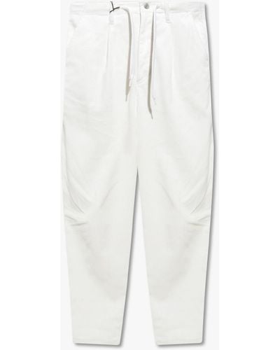 Emporio Armani Ribbed Trousers - White