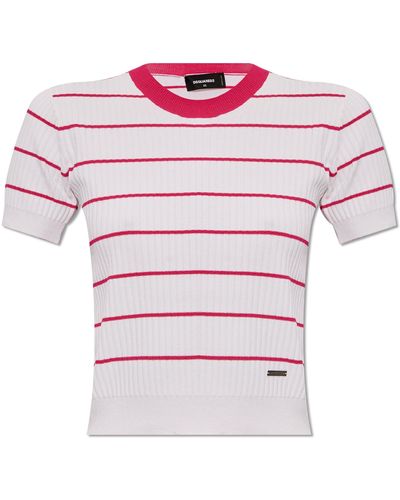 DSquared² Striped Pattern Top, - Pink