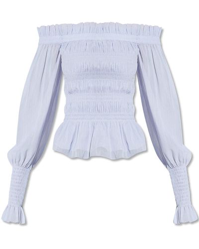 AllSaints 'lara' Top With Puff Sleeves - Blue