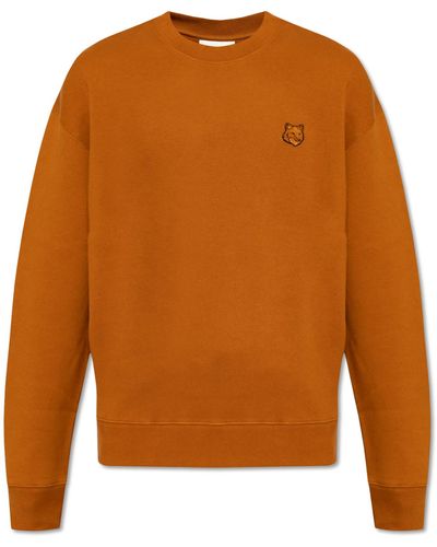 Maison Kitsuné Sweatshirt With Logo, - Orange