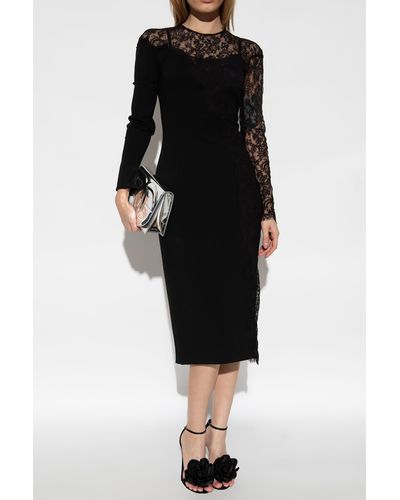 Dolce & Gabbana Lace-Trimmed Dress - Black
