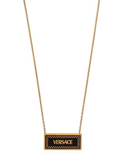 Versace Necklace With A Pendant, - White