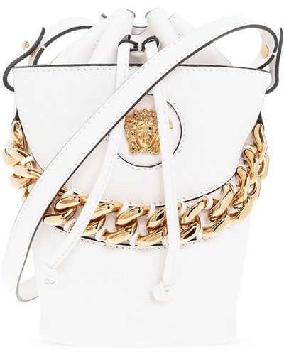 Versace 'la Medusa' Bucket Bag - White
