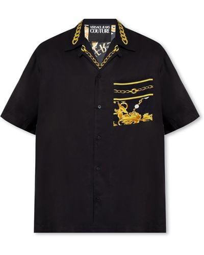 Versace Jeans Couture Shirt With Short Sleeves - Black