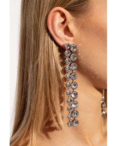 Isabel Marant Double Fringe Long Earrings - White