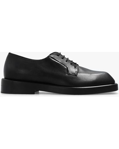Versace Leather Derby Shoes - Black