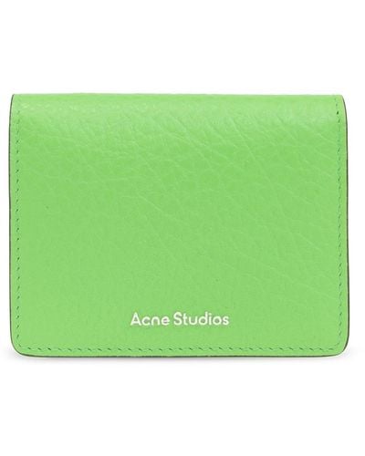 Acne Studios Card Holder With Logo, - Green