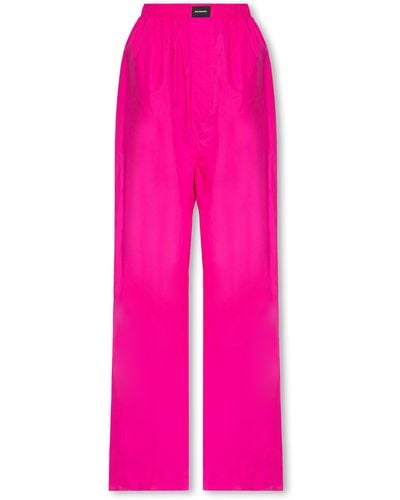 Balenciaga Relaxed-Fitting Cotton Trousers - Pink