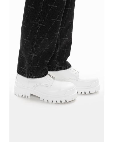 Balenciaga 'strike' Leather Boots - White