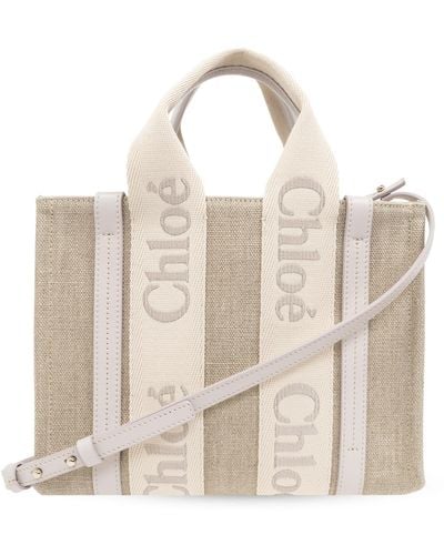Chloé Small Woody Shoulder Bag, - Natural