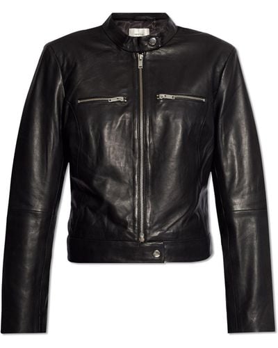 Gestuz 'olivigz' Leather Jacket, - Black