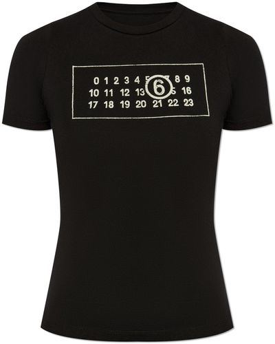 MM6 by Maison Martin Margiela T-shirt With Logo, - Black