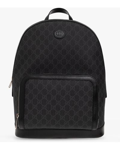 Gucci 'GG Supreme' Canvas Backpack - Black