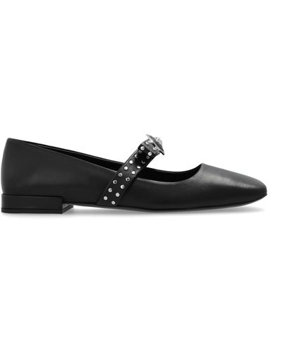 Versace Ballet Flats With A Bow, - Black