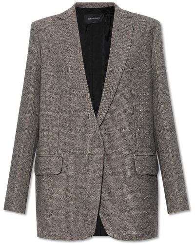 Fabiana Filippi Blazer With Sparkling Studs - Grey