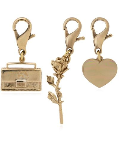 Golden Goose Pendants: Heart, Bag, And Rose, - Metallic
