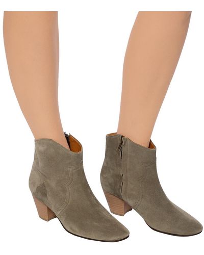 Isabel Marant Dacken Suede Ankle Boots - Green
