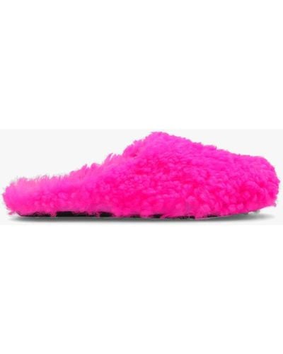 Marni Shearling Slides - Pink