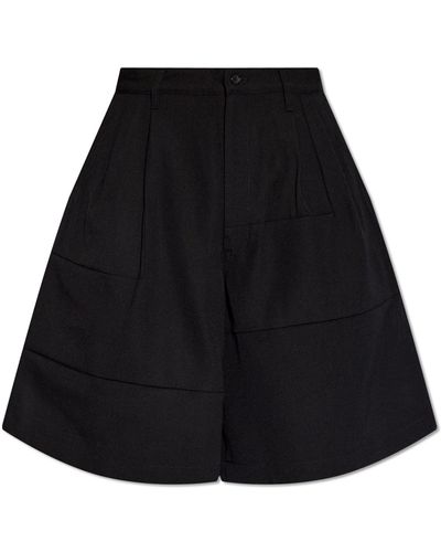 Comme des Garçons Wool Shorts, - Black