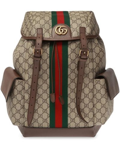 Gucci Ophidia Medium Gg Supreme Canvas Backpack - Brown