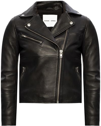 Samsøe & Samsøe Leather Jacket - Black