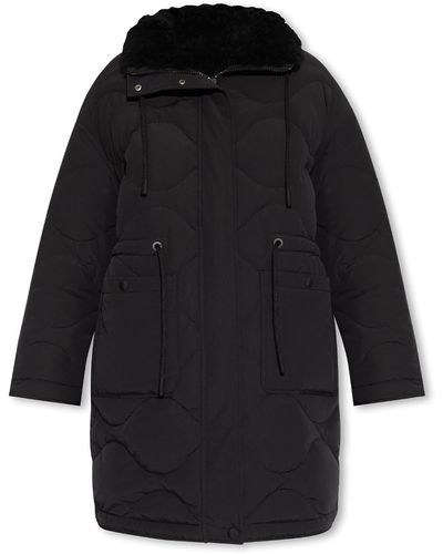 Yves Salomon Hooded Quilted Jacket - Black